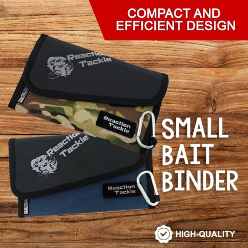 Reaction Tackle Fishing Tackle Organizer Case, Soft Bait Binder for Soft Plastics and Terminal Tackle with Zippered Sleeves, Small Blue - Image 3