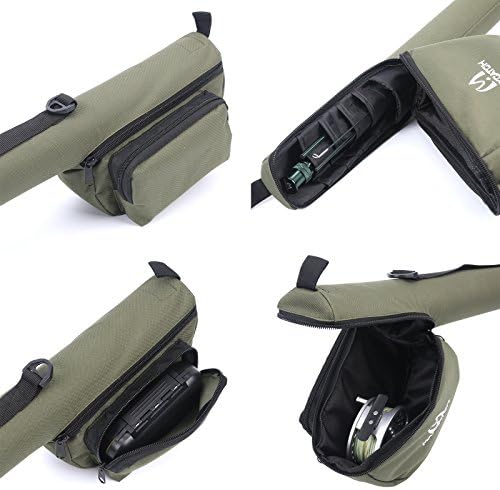 M MAXIMUMCATCH Maxcatch Fly Fishing Rod Case with Reel Pouch, Complete Protection Bag for 9FT 2/4 Piece Rods (Green, For 7.5' 4sec Fly Rod Length: 25.9'') - Image 2