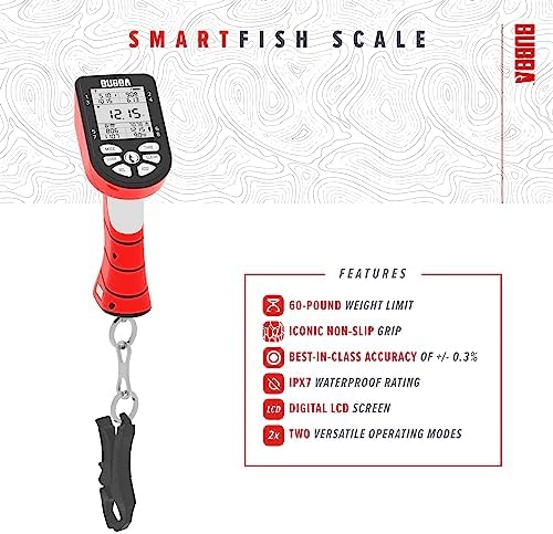 BUBBA Smart Fish Scale -Tournament Fishing Tool - Built in Fish Clip and Hook - 2 Modes, Digital Screen, 60lb Limit - Image 3