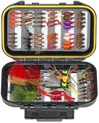 70pcs Fly Fishing Flies Assortment Kit with Waterproof Fly Box by ICERIO