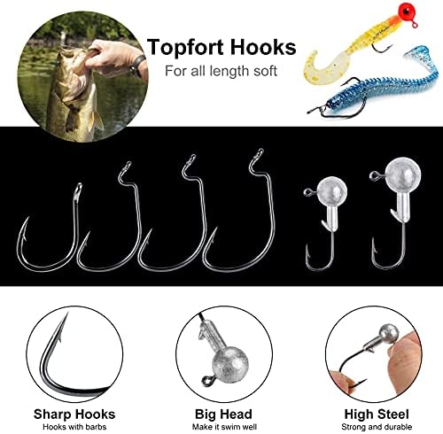 TOPFORT 187/343pcs Fishing Accessories Kit, Organized Fishing Tackle Box with Tackle Included, Fishing Hooks, Fishing Weights Sinkers, Fishing Gear and Equipment, Fishing Gift for Men - Image 5