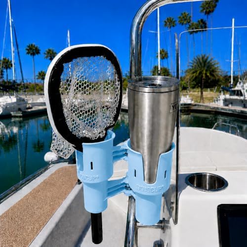 ROBOCUP, Light Blue EZ-Spring, Updated Version, Best Cup Holder for Drinks, Fishing Rod/Pole, Boat, Beach Chair, Golf Cart, Wheelchair, Walker, Drum Sticks, Microphone Stand - Image 3