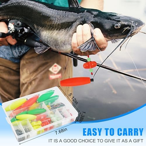 Catfish Rig Catfishing Tackle Making Kit,131/139pcs Santee Cooper Rigs with Circle Hooks Peg Floats Bobber Stoppers Swivels Rattle Bell Beads Catfishing Gear Equipment - Image 7