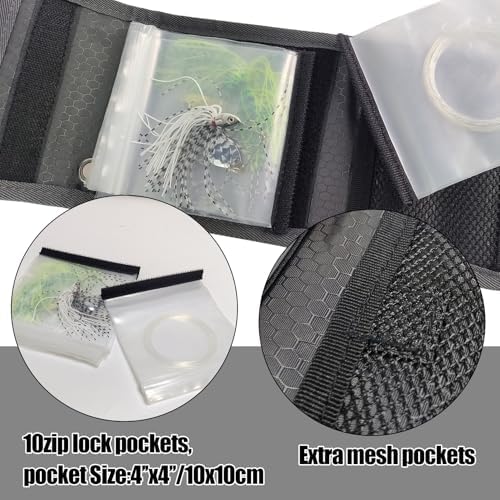 Aventik 10 Pockets Fishing Tackle Binder LeaderTippet Line Leader Wallet - Image 4