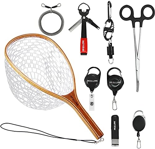 Fly Fishing Tools Kit and Accessories Combo Kits, Fishing Quick Nail Knot Tying Tool, Hook Remover Forceps and Pliers, Stainless Steel Salmon and Trout Multiple Fishing Set Gear Tool Assortment by REALLINKREALLINK