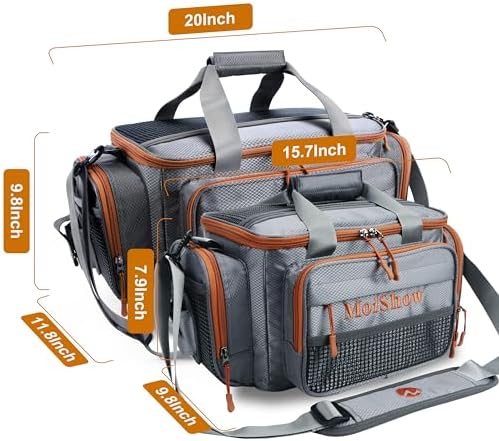 Fishing Tackle Box Bag - Fishing Bags for Saltwater or Freshwater (#Grey) Fishing Tackle Bags - Padded Shoulder Strap - Tackle Bag for 3600 3700 Tackle Box - Image 6