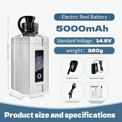 Super Mini Electric Fishing Reel Battery. Latest Model with Digital LED Display. Compatible with Daiwa & Shimano Electric reels. - Image 2