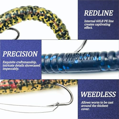 Weedless Fishing Lures Bass Lures, Soft Plastic Worm Swimbaits - Image 4