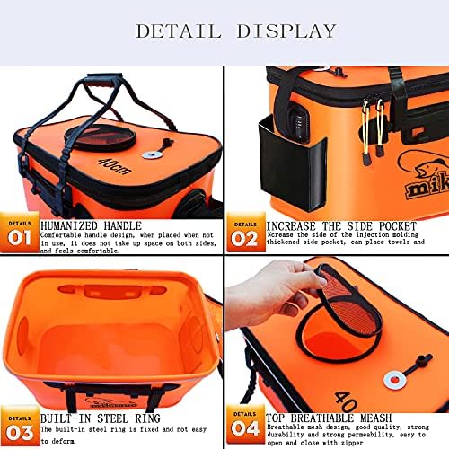 Foldable Fishing Bucket - Multi-Functional EVA Bag for Outdoor, Live Fish Lures and Protection, 10GAL/8GAL/6GAL/4.8GAL/3GAL Live Fish Container - Image 6