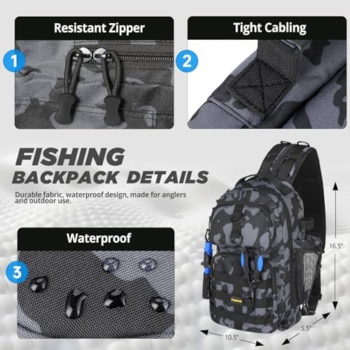 PLUSINNO Fishing Backpack with Rod & Reel Combos, Fishing Gear Kit - Image 5