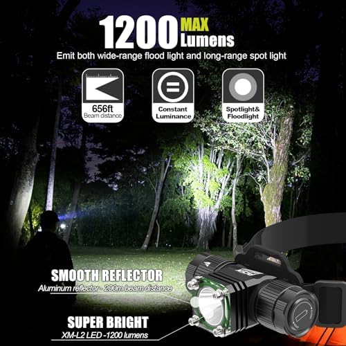 PFSN Professional LED Scuba Dive Light - Hands-Free 1196 Lumens, 200m Beam, IPX68 Waterproof, 4800mAh Rechargeable Battery, 3 Modes, Black - Image 3