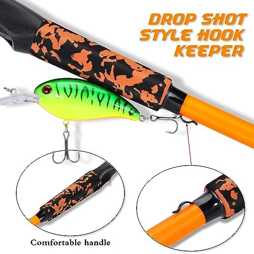 Sougayilang IM7 Graphite Fishing Rod – 2-Piece Casting & Spinning, Medium/Medium Heavy Power, Stainless Steel Guides with Zirconium Rings, EVA Handle & Hook Keeper for Bass, Trout, Walleye, Catfish - Image 7
