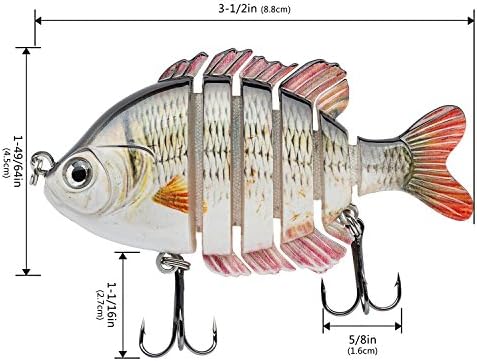 BASSDASH SwimPanfish Multi Jointed Bluegill Bass Fishing Lure Swimbaits - Image 5