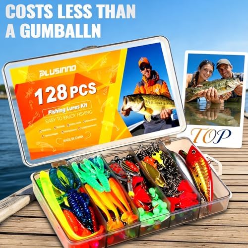 PLUSINNO Fishing Lures, All-in-One Fishing Tackle Box with Tackle Included, Fishing Gear Lure Bait Accessories Kit for Freshwater Bass Trout, Ideal Fishing Gifts for Men, Father & Beginners - Image 6