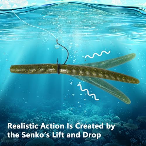 5'' Senko Bait Soft Stick Worms for Wacky Rig Bass Fishing - Image 4