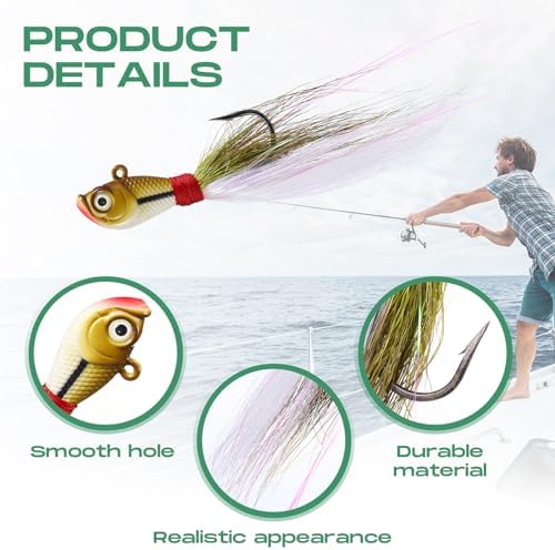 10 Pcs Bucktail Jigs Saltwater Hair Jig Fishing Lures - Image 3