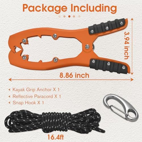 Antidious Kayak Brush Gripper, Kayak Anchor Grip with 16.4ft Paracord and Snap Hook to Anchor Float, Canoe, Boat for Fishing Boating Camping - Image 6