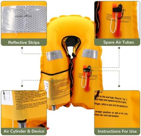 Inflatable Life Jackets for Adults Automatic Life Vests PFD Low Profile Load Capacity Up to 330lbs - Image 5
