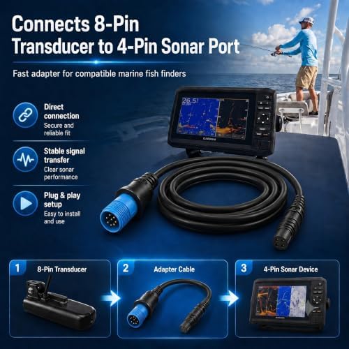 010-12719-00 8-Pin to 4-Pin Transducer Adapter Cable for Garmin - Image 5