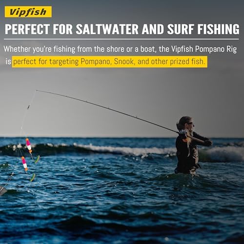 Pompano Rig Saltwater Surf Fishing Rigs – Double Drop Leader Rigs with Hooks, Floats, Beads & Snap – Easy Pre-Tied Terminal Tackle for Pompano, Whiting, Redfish - Image 4