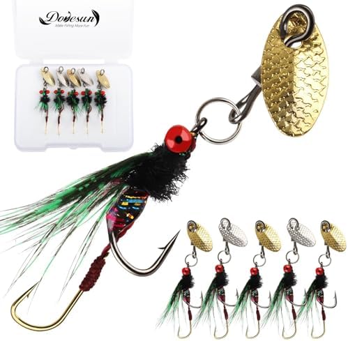 Dovesun Fly Fishing Trout Lures with Fishing Spinner 5PCS/10PCS by Dovesun