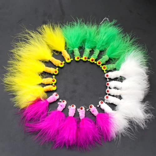 Fishing Jigs Kit Bucktail Jigs Hair Swimbait Heads Marabou Feather - Image 6