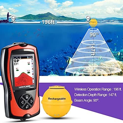 LUCKYLAKER Sonar Kayak Fish Finder Portable Water Handheld Depth Finder Boat Transducer Wireless Fish Finders Sea LCD Screen Fishing - Image 3