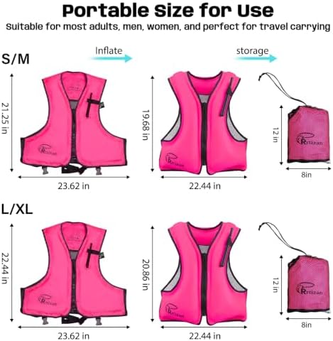 Rrtizan Inflatable Snorkel Vest for Adult, Suitable for Adult 90-220lbs - Image 6