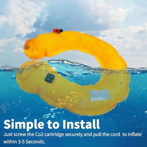 Owntop 24 Gram CO2 Cartridges PFD Rearming Kit, 1/2 inch Thread for Automatic/Manual Inflatable Life Jacket, C02 Cylinder Metal Tank 24g - Image 3