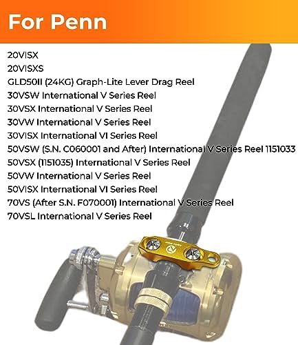 Fishing Reel Rod Clamp Fishing Reels Parts for Penn 20 30 50 70 International V VI Series Reel Rod Clamp Mount Anodized Aluminum Alloy (No Bolts or Screws) - Image 7