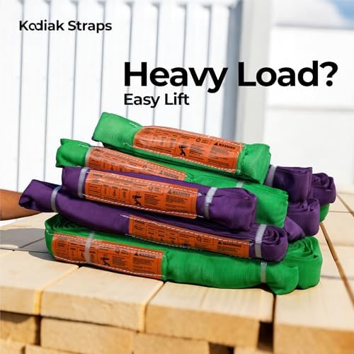 Endless Round Sling Lifting Strap- 10 Feet x 5300 lbs Vertical Capacity - Polyester Lifting Sling Strap, Heavy Duty for Rigging Moving Towing Hoisting- (4Pack)- Kodiak Straps - Image 6