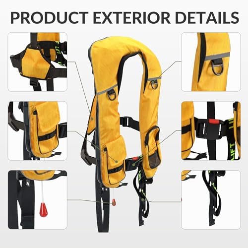 Inflatable Life Jackets for Adults Automatic Life Vests PFD Low Profile Load Capacity Up to 330lbs - Image 4