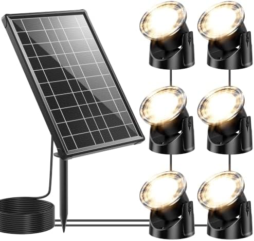 POPOSOAP 8W Warm White Solar Pond Lights with Timer (6 Headlamp) by POPOSOAP
