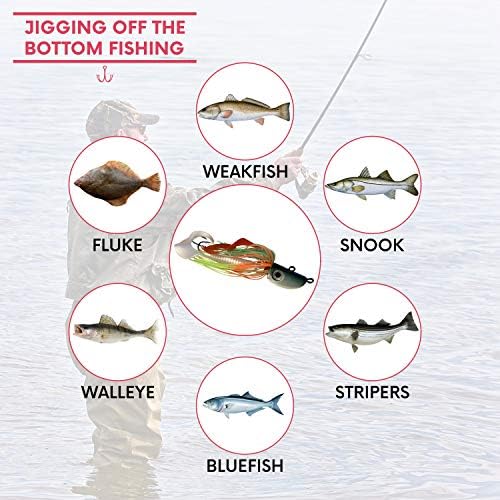 4 New Bearded Buzzbait Bucktail Saltwater Jigs Flounder, Fluke, Bass, Bluefish, Blackfish, Seabass Offshore, Surf Fishing Speed,Slow Jigging,Vertical Pitching Lures - Image 7