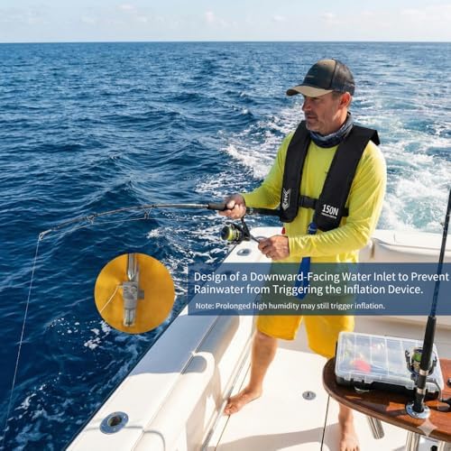 Automatic Inflatable Life Jacket | Low Profile PFD for Adults | Compact Design Self Inflating Life Vest | Supports up to 330 lbs - Image 4