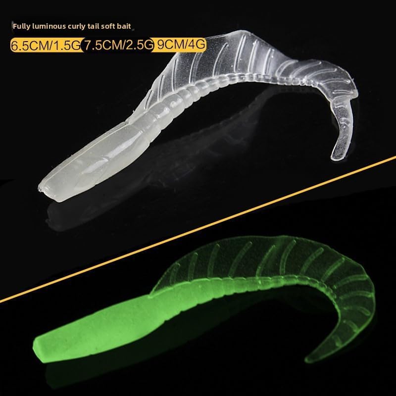 Soft Fishing Lures Set with Tackle Box, 6.5cm/8cm Paddle Tail Swimbaits, 60PCS Soft Plastic Baits with Curly Tails, Freshwater Fishing Lures for Bass, Trout, and More - Image 2