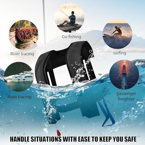 Automatic Inflatable Life Jacket for Adults – Adjustable Buoyancy Vest with Manual Override,Reflective Strips & Safety Whistle for Boating, Kayaking, Surfing & Swimming. - Image 5