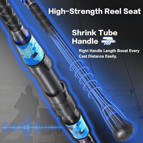 Sougayilang Surf Fishing Rod and Reel Combo, 4 Piece MH/H Saltwater Fishing Combo with 5000 Size Spinning Reel(12'/15') - Image 7