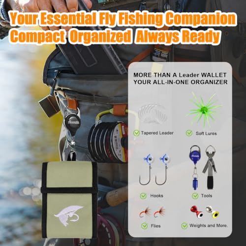 Aventik 10 Pockets Fishing Tackle Binder LeaderTippet Line Leader Wallet - Image 7