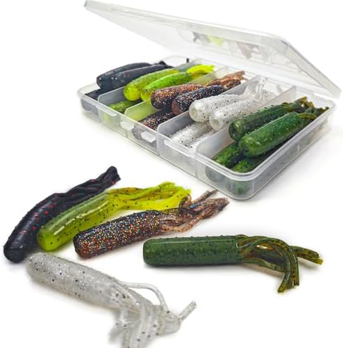 Tube Baits Tube Worms for Bass Fishing, 20 Pcs, 3.5 Inch by VMSIXVM