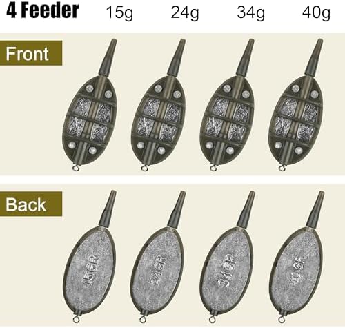 Carp Fishing Method Feeders Set 4 Inline Method Feeders with 1 Quick Release - Image 3