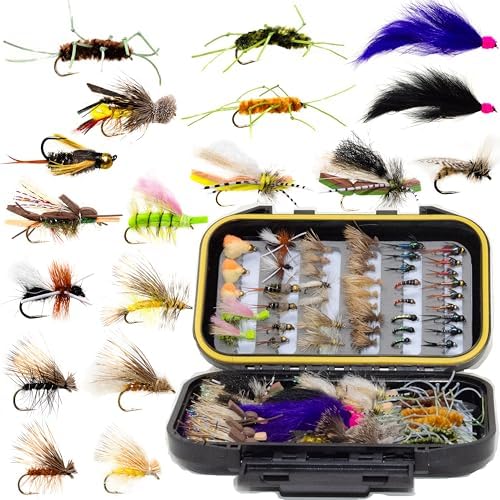Outdoor Planet 24/48/66/72 Premium Hand Tied Fly Fishing Flies Assortment | Fly Boxes Included | Dry, Wet, Nymphs, Streamers, Wooly Buggers, Terrestrials | Trout, Bass Lure Set, Kit, Gift by Outdoor+Planet