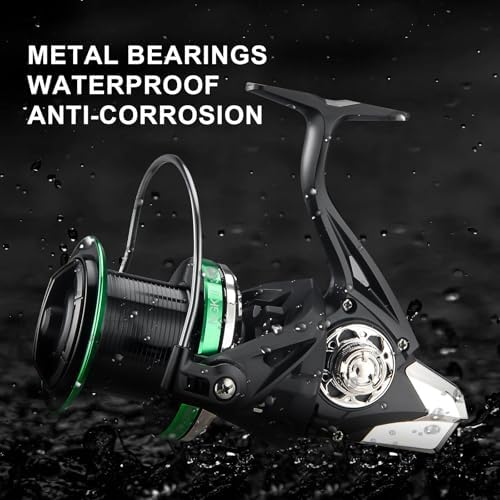 HAUT TON Spinning Reel, 6+1BB Metal Surf Fishing Reels, 55lbs Max Drag - Image 6