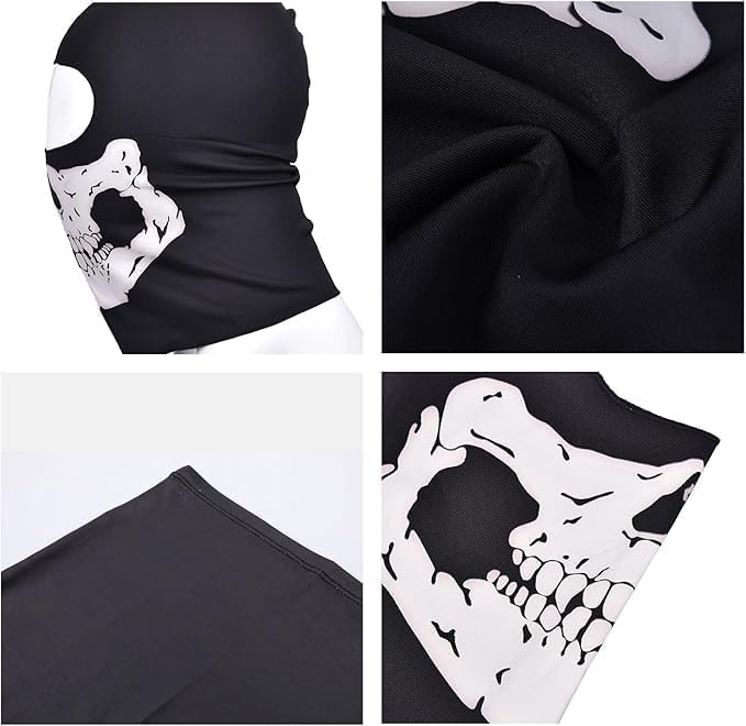 Skeleton Gloves and Skull Mask, Ghost Balaclava Halloween - Image 3