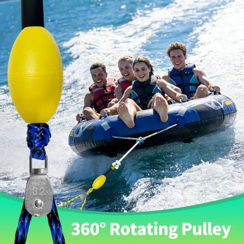 Self Centering Boat Tow Harness for Tubing & Wakeboarding – 3 Foam Floats Anti-Sink Design, Heavy Duty Tow Harness Kits for Pontoon, Jet Ski, Dinghy, 12ft/16ft/24ft - Image 6