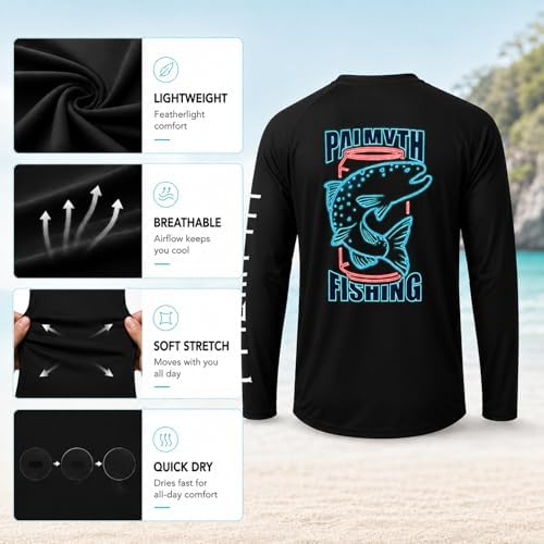 Palmyth Fishing Shirts for Men Long Sleeve UPF 50+ T Shirt Sun Protection - Image 6