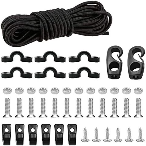 Kayak Deck Rigging Kit 8 Feet Bungee Cord with Bungee Cord Ends Hooks by CLIOOutdoorSportAccessories