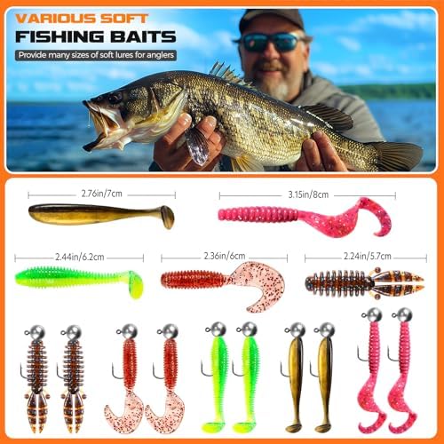 PLUSINNO Fishing Lures, Bass Fishing Gear Kit with Lure Tackle Box - Image 3