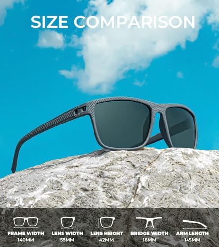 KALIYADI Polarized Sunglasses for Men, Lightweight Sun Glasses with UV Protection for Driving Fishing Golf - Image 3