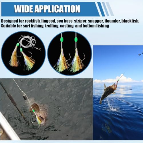 Shaddock Fishing Bait Rigs Saltwater with Sharp Hooks for Flounder Halibut - Image 4